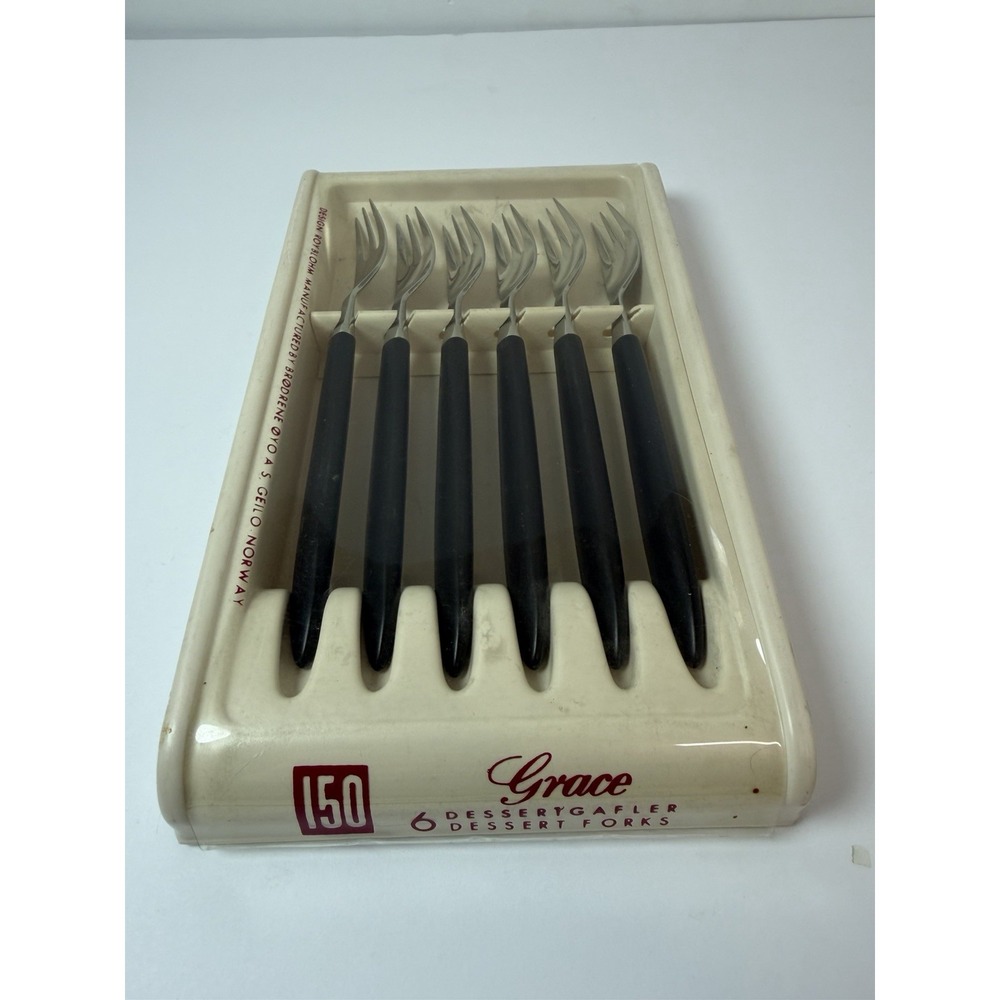 Roy Blohm Brodrene Oyo Norway Grace Mid Century Stainless Flatware Dessert Forks